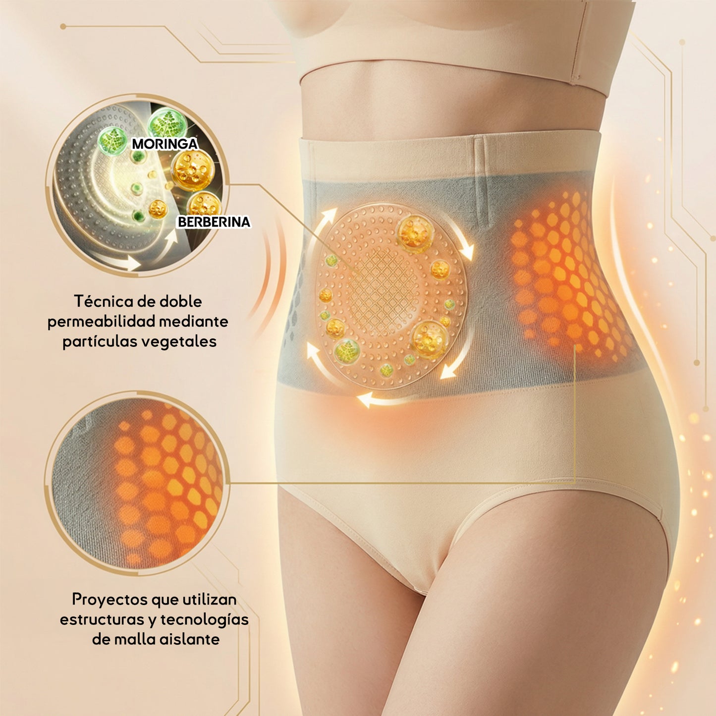 🇲🇽 Tienda Oficial | GFOUK® 💚 2026 Shorts Moldeadores y Quemadores de Grasa 4 en 1 con Moringa y Berberina de Micro-Partículas 👍