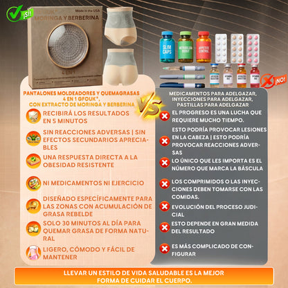 🇲🇽 Tienda Oficial | GFOUK® 💚 2026 Shorts Moldeadores y Quemadores de Grasa 4 en 1 con Moringa y Berberina de Micro-Partículas 👍