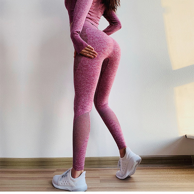 Leggings de yoga sin costuras de talle alto